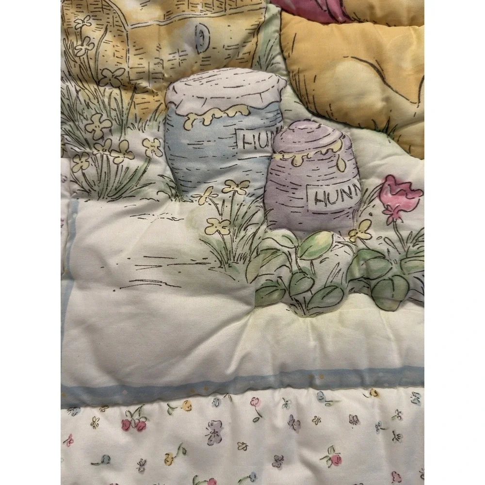 Disney Winnie the Pooh 90's baby crib bedding 2pc nursery set blanket vintage - Picture 8 of 8